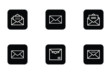 Vector art style envelope icon bundle set design
