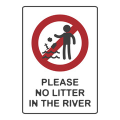 No littering, flat logo