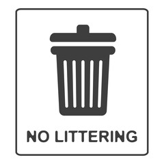 No littering, flat logo