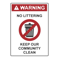 Fototapeta premium No littering, flat logo