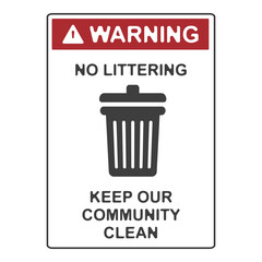 No littering, flat logo
