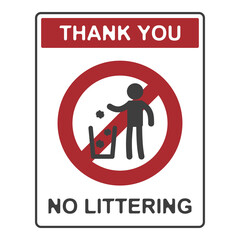 No littering, flat logo