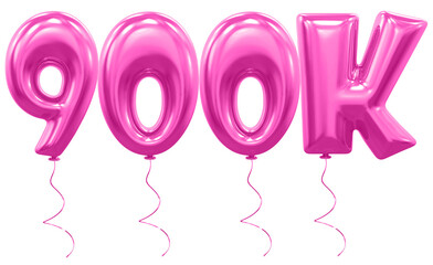 900K Follow Balloon Pink Number 3D