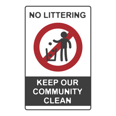 No littering, flat logo