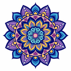 a colourful vector design of a mandala with a white background