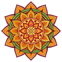 a colourful vector design of a mandala with a white background