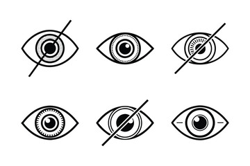 Eye icon bundle set in creative vector style