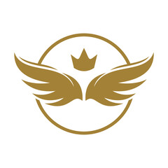 Wings symbol logo template design with creative element concept
