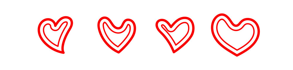 heart shape art outline, heart doodle hand drawn, heart sticker cute