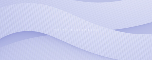 Modern abstract white background wavy layers with lines textured decorative vector