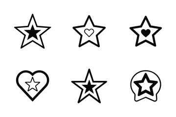 Favorite icon bundle set in vector style