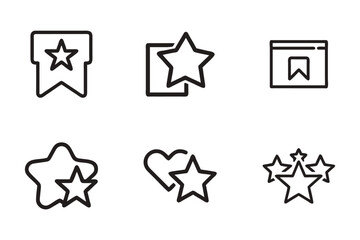 Favorite icon bundle set in vector style
