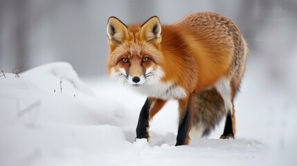 Obraz premium Red Fox in Winter Wonderland