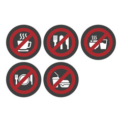 No eating or drinking, no smoking, flat logo