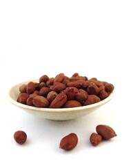 Isolated object peanuts on a plate