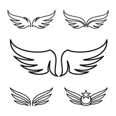 Wings symbol logo template design with creative element concept