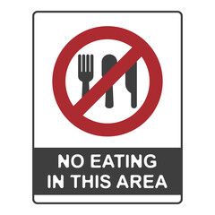 No eating or drinking, no smoking, flat logo