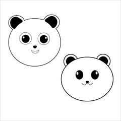 flat design black and white bear icon