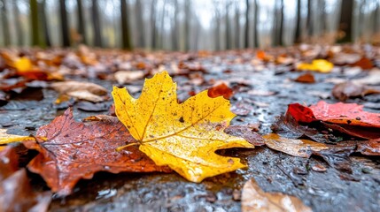 Autumn Leaves on the Forest Floor