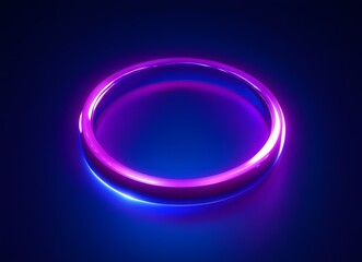 Abstract background with glowing circles ring.