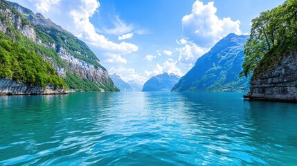 Serene Mountain Lake in Switzerland