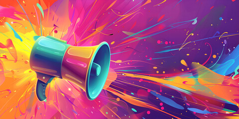 Announcement Concept with Color Burst