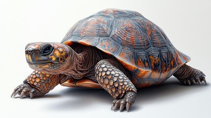 Obraz premium Realistic depiction of a turtle showcasing intricate details.