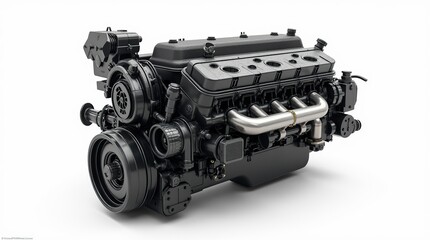 High detail photo realism of an isolated engine model