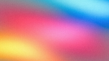 Grainy noisy background, abstract color gradient shape, vibrant glowing blue magenta orange noise texture banner design