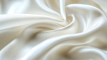 Obraz premium Soft white silk fabric elegantly draped with gentle folds and a smooth texture