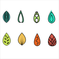 flat design icon of leaf shapes