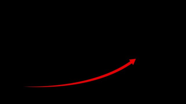 Rising arrow transparent channel. arrow rising transparent channel, business growth arrow and graph chart, Business line arrow.