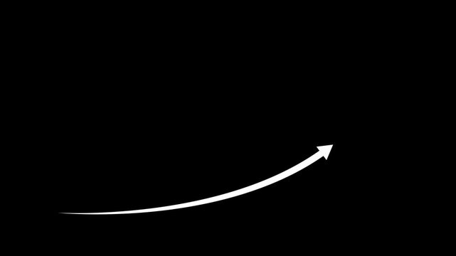 Rising arrow transparent channel. arrow rising transparent channel, business growth arrow and graph chart, Business line arrow.