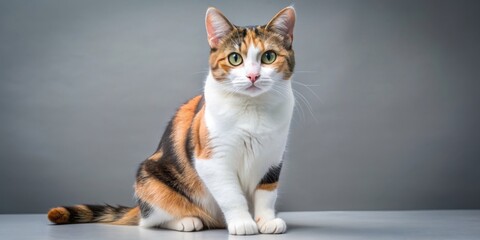 Obraz premium Calico cat in various poses , calico, cat, feline, pet, animal, fluffy, adorable, cute, domestic, playful, striped