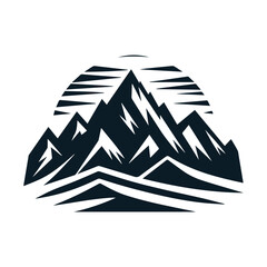 Fototapeta premium Creative Mountain Range Silhouette for Custom Apparel 