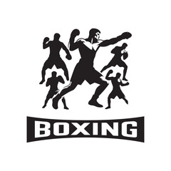 Obraz premium Creative Set Of Illustration Boxing Logo Design