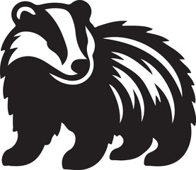 Badger icon silhouette vector style