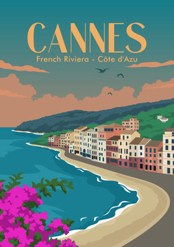 Cannes french riviera sunset