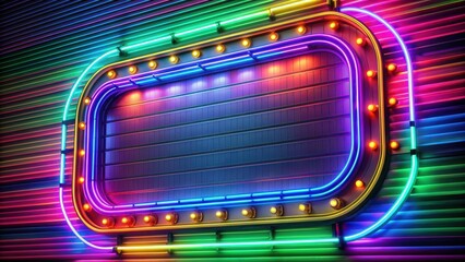 A close-up view of a neon sign with vibrant colors and retro design, neon, sign, vibrant, colors, retro, vintage