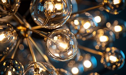 Chandelier in a room, close-up, selective focus