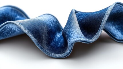 Obraz premium A soft, blue velvet fabric draped elegantly.