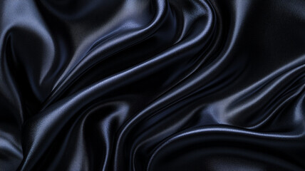 Obraz premium Luxurious dark fabric draping artistically on a smooth surface with gentle folds and creases