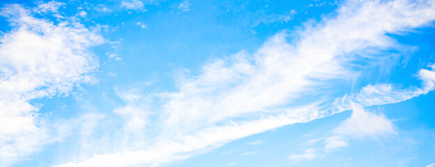 Fototapeta premium blue sky with white clouds. The sky is clear and bright after rain.