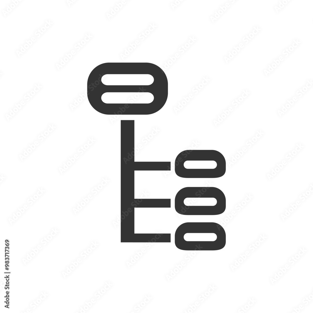 Poster hierarchical flowchart design symbol. black and white minimalistic icon representing a hierarchical 