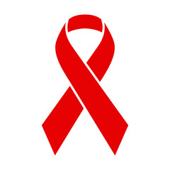 simple red awareness ribbon vector illustration. world aids day campaign.