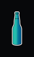 A bottle of sparkling water. Original vector illustration in vintage style.