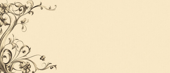 Obraz premium Elegant Art Nouveau inspired design featuring intricate floral patterns on soft beige background, perfect for menu layouts or decorative purposes