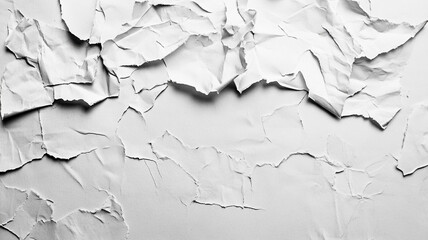 Naklejka premium Crumpled paper textures creating an abstract background in monochrome style