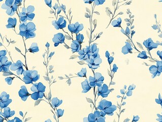 Fototapeta premium Lechenaultia pattern on soft cream pastel background, top down perspective