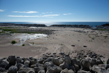 隆起した海岸線